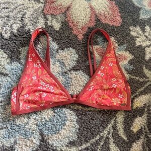 Rip Curl Red Floral Bikini Top
